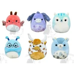 Squishmallow 5 Inch Fantasy Squad Set Of 6 - Mirren, Deacon, Fuyuki, Cordelia, Alonzo, Pell