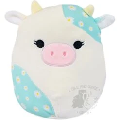 Squishmallow 8 Inch Belana The Cow Floral Daisy Print Easter Plush Toy