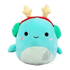 Squishmallow 8 Inch Nessie The Loch Ness Monster With Earmuffs Christmas Plush Toy