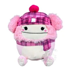 Squishmallow 8 Inch Brina The Pink Bigfoot With Hat & Scarf Christmas Plush Toy