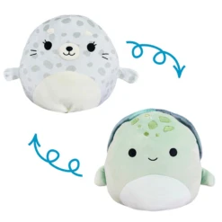 Squishmallow 12 Inch Odile The Seal And Cole The Turtle Flip-a-Mallows Plush Toy